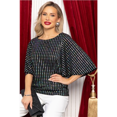 Блуза праздничная Ты ослепляешь! (черная) Б14697-7М