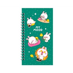 Записная книжка 95*175мм 96л. на гребне MESHU "My cute day", матовая ламинация, твердая обложка, выборочный УФ-лак