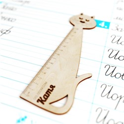 Линейка Кот 15 см (Катя)