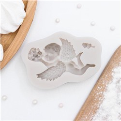 Молд для заливки «Ангел с букетом», силикон, 9.3×6×1.9 см, розовый