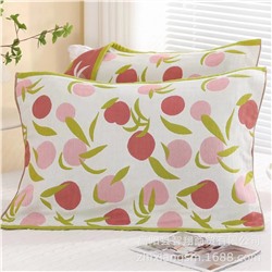 Pillow towel Four-layer gauze Bird Singing Flowers Pillow towel Breathable sweat-absorbing pillow towel Factory price Wholesale Good Dream Cotton Gauze