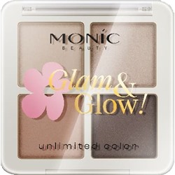 MONIC BEAUTY Тени для век 4 цв Glam&Glow! Unlimited All Day Color 02 Milky Way