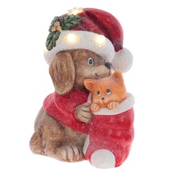 GAEM Фигурка декоративная с подсветкой "Щенок и котёнок"(3хААА, н/п), L30 W21 H40 см