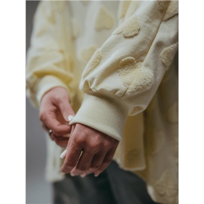 Свитшот Ребекка махра сердца сливочное масло Лт