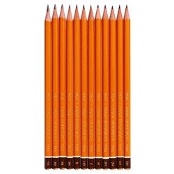 Набор карандашей чернографитных разной твердости 12 штук Koh-i-Noor 1502/III, 5B-5H, в металлическом пенале
