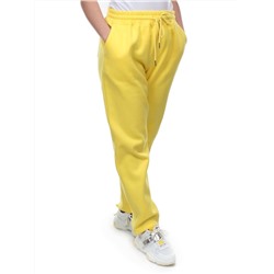 M055 YELLOW Брюки спортивные женские на флисе (100% хлопок) 7986
