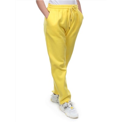 M055 YELLOW Брюки спортивные женские на флисе (100% хлопок) 7986