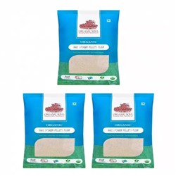 Набор муки из органической Дагуссы (3 x 500 г), Organic Ragi Flour Set, произв. Organic Soul