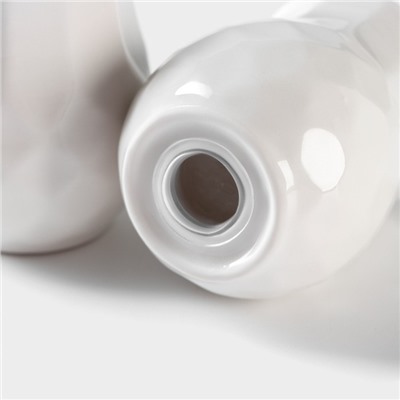 Набор для специй BellaTenero, солонка 130 мл, перечница 130 мл, на бамбуковой подставке, фарфор, белый