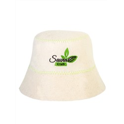 Шапка банная с вышивкой "Панама", фетр белый