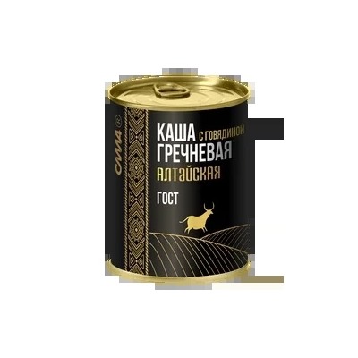 Говядина Каша Гречневая ГОСТ ж/б 340г.Алтайск.Сила