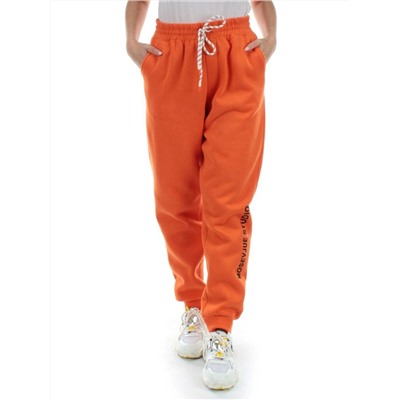 M053 ORANGE Брюки спортивные женские на флисе (100% хлопок) 7986