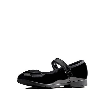 Kids' Leather Riptape Bow Mary Jane Shoes (Kid size 10-2.5)