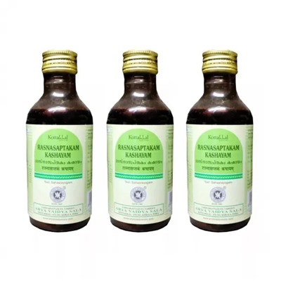 Набор Раснасаптакам Кашаям (3 x 200 мл), Rasnasaptakam Kashayam Set, произв. Kottakkal Ayurveda