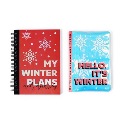 Подарочный набор новогодний, голографический блокнот и обложка на паспорт, My winter plans