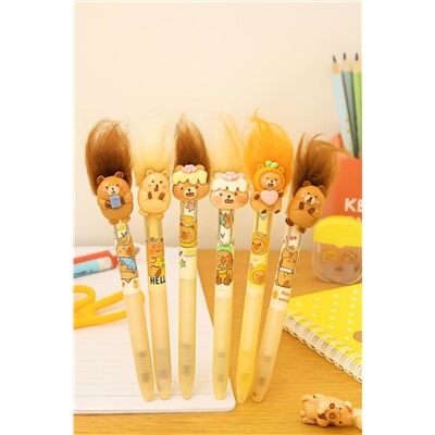 Ручка с волосами "Capybara with hair", mix, шоу-бокс 30 шт.