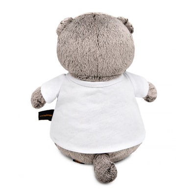 Мягкая игрушка "Кот Басик в футболке с принтом "Вот это кот", "Мультсериал" (19 см)