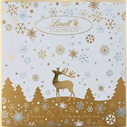 Lindt Goldstucke 2025 Adventskalender Линдт Адвент-календарь, 24 сладких сюрприза, 36см х 36см, 156 г