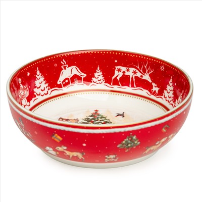 САЛАТНИК LEFARD "ЕЛКА" 15,5*15,5*5 СМ 600 МЛ КРАСНЫЙ (КОР=48ШТ.)