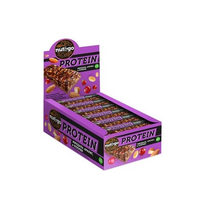 «Nut&Go», батончик Protein миндаль, арахис, клюква, 36 г (упаковка 18 шт)