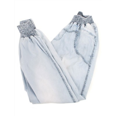 1124 LT. BLUE Брюки женские укороченные (95% хлопок, 5% эластан)