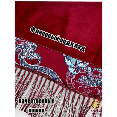 Косынка теплая на флисовой подкладке с бахромой Арт 2347/19