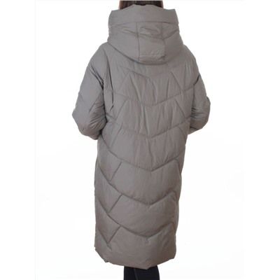 A621 GRAY/GREEN Пальто зимнее женское (200 гр. холлофайбер)