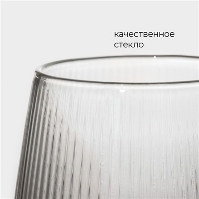 Кружка Magistro «Грани», 380 мл, 9×12.5 см, боросиликатное стекло, прозрачная