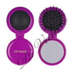 Di Valore 01-008#2 Расческа складная с зеркалом круглая "Fresco" фиолетовая 14,2см