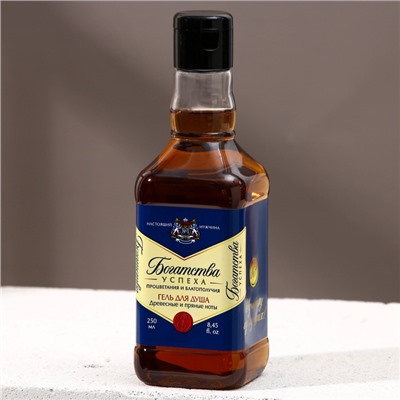 Гель для душа виски «Настоящему мужику», 250 мл, аромат древесный с пряными нотами, HARD LINE