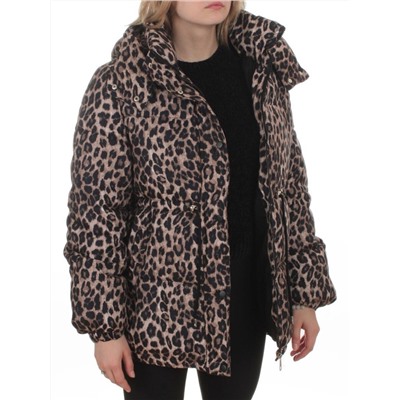 SJ 2251 BROWN /LEOPARD Куртка зимняя женская (200 гр. холлофайбер)