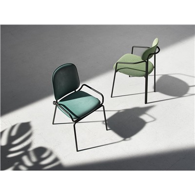 Стул Ror, Round, рогожка, черный/зеленый