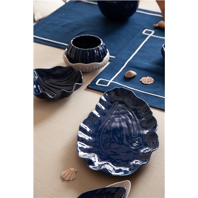 Блюдо сервировочное Clams синего цвета из коллекции Sea treasures