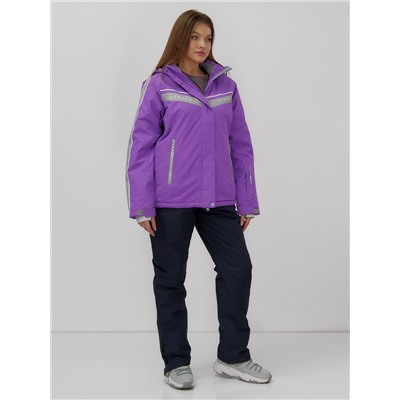 Горнолыжный костюм женский зимний УЦЕНКА фиолетового цвета 02809F