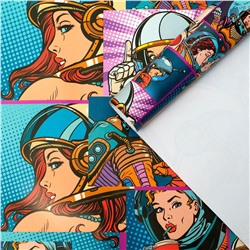 Бумага упаковочная глянцевая 0,5х0,7м Pop-art космос  6783157 UPAK LAND/Россия