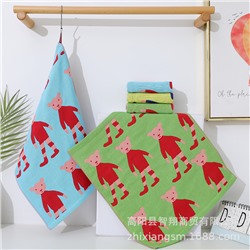 Towel Korean Bear Jacquard Four-layer Cotton Gauze Large Square Scarf Wipe Hands Towel Kitchen Towel Factory Price Wholesale
