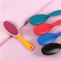 Расчёска массажная, 6×22 см, металлические зубчики, МИКС