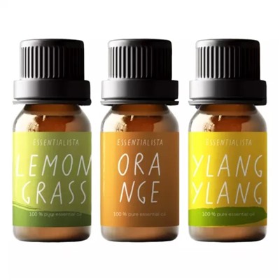 Набор эфирных масел: Лемонграсс, Апельсин, Иланг-иланг (3 шт), Essential Oils: Lemongrass, Orange, Ylang Ylang Set of 3, произв. Essentialista