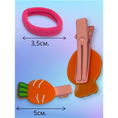 Набор детских аксессуаров для волос (Зажим уточка 2 + 5 резинки) НД 3 тип 2