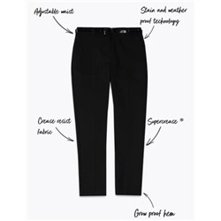 Girls' Skinny Leg Belted School Trousers (2-18 Yrs)