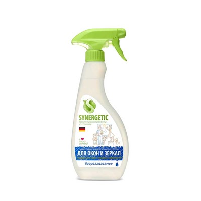SYNERGETIC Средство для мытья стёкол, зеркал и бытовой техники, биоразлагаемое, 500 мл.
