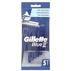 GT станки однораз. Blue II увлажн полоски 5шт.пакет голуб 031