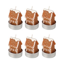 Набор декоративных свечей Gingerbread houses из коллекции New Year Essential, 6 шт.