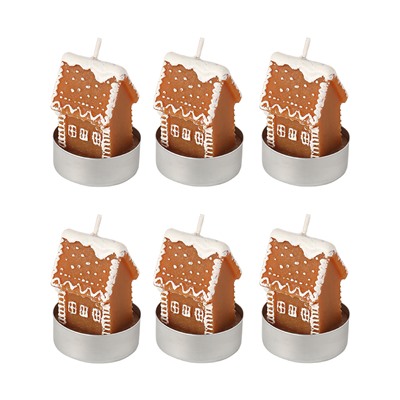 Набор декоративных свечей Gingerbread houses из коллекции New Year Essential, 6 шт.