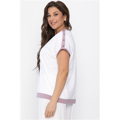 Блуза Далия (бело-сиреневая) Б13804-20М