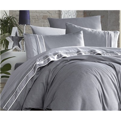 Сатиновое Постельное белье Евро 2 сп. V.I.P Moonlıght SATIN First Choice