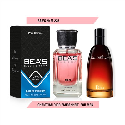 Beas M225 Christian Dior Fahrenheit Men edp 50 ml, Парфюм мужской Beas M225 создан по мотивам аромата Christian Dior Fahrenheit