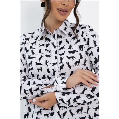 Рубашка Надель (белая/кошки) Б13844-16М