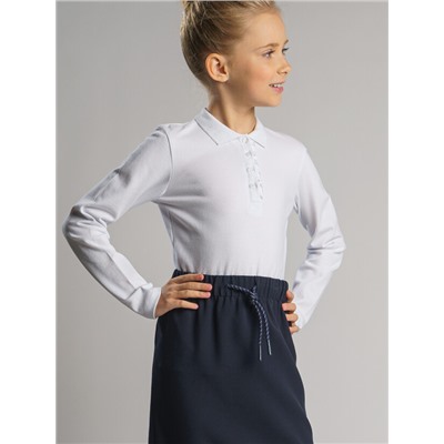 Футболка-поло с длинным рукавом для девочки