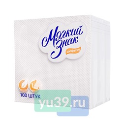 Салфетки Мягкий знак, 24x24 см., 100 шт., 1 сл.